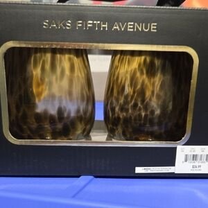 NWT Saks Fifth Avenue Stemless Wine Glasses Set Of 4